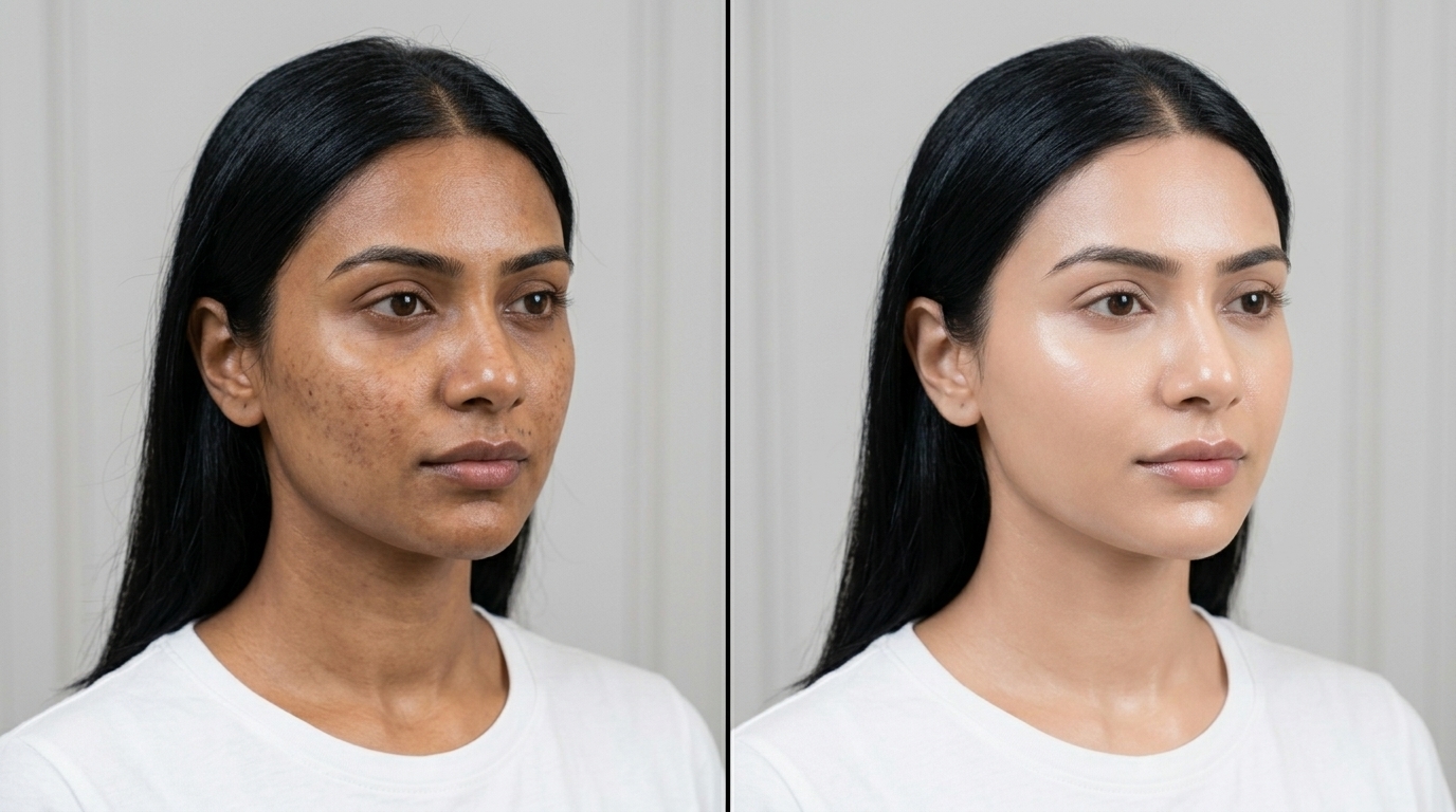 Glutathione injection before and after pigmentation treatment results at Skin Esthetics Clinic Islamabad